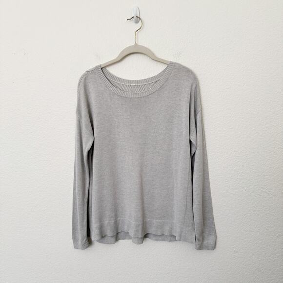[Lululemon] Heathered Vapor Gray Well Being Sweater Cashmere Blend Sz Small S 4 - Picture 3 of 12